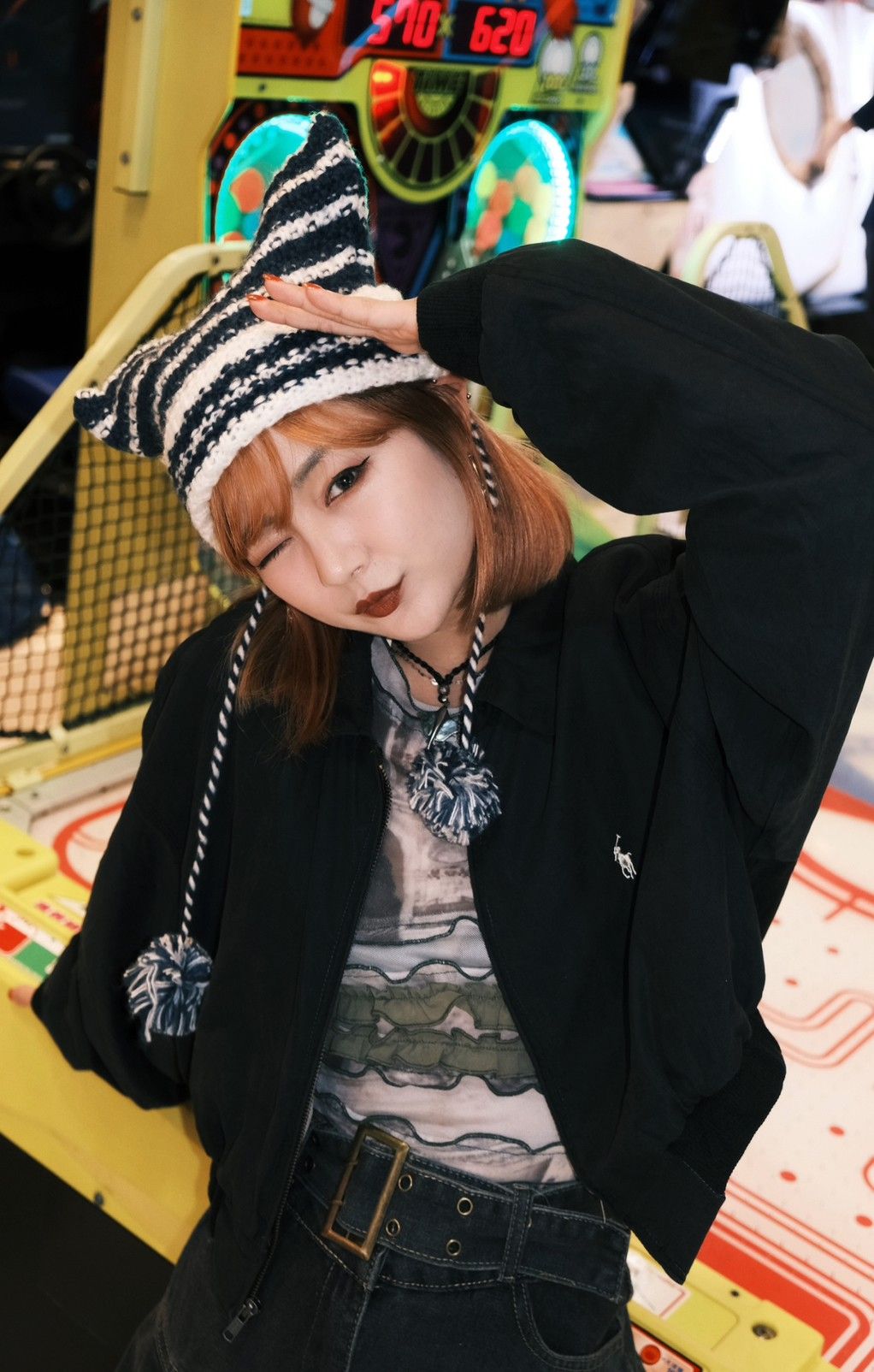 豬肉小姐 復古 春秋冬 可愛貓耳朵針織帽 軟針織 條紋針織毛帽 毛線帽子 百搭包頭帽潮 針織毛帽 多巴胺 毛帽