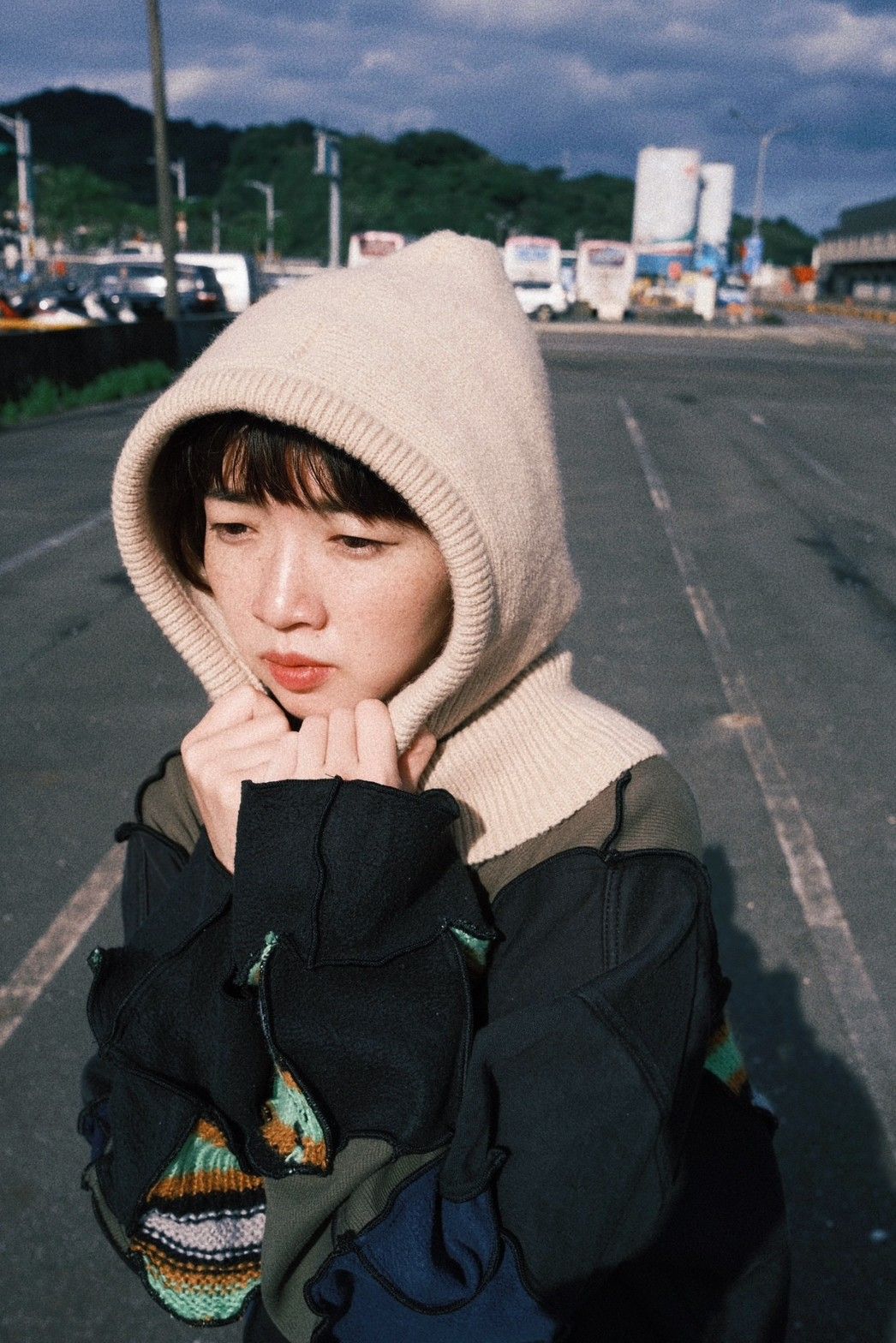 豬肉小姐 復古 秋冬 巴拉克拉法帽 針織帽 保暖脖套 頭帽 包頭帽 綁繩針織帽 一件式兩用