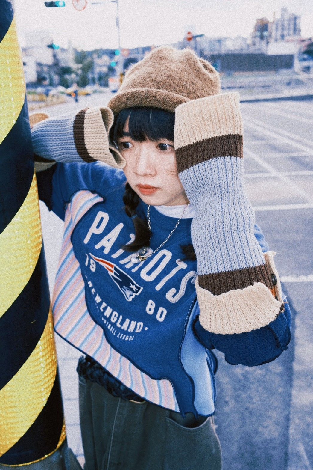 豬肉小姐 復古 日系 秋冬 Y2K 手套 襪套 針織拼色袖套  堆堆袖套 堆堆襪 造型配件