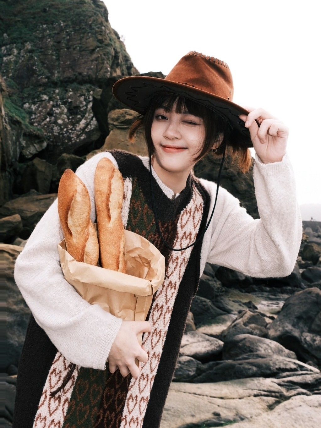 豬肉小姐 復古 廢土風 美拉德 咖啡色 針織圖騰洋裝 流蘇洋裝 軟針織彈性無袖洋裝