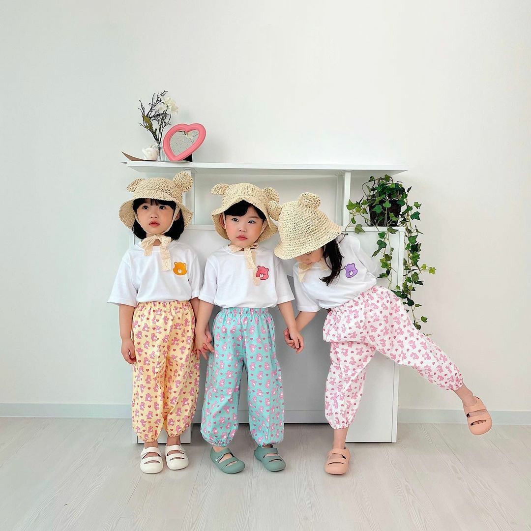 CARE BEARS韓版寶寶短袖棉衣服 彩虹熊刺繡款
