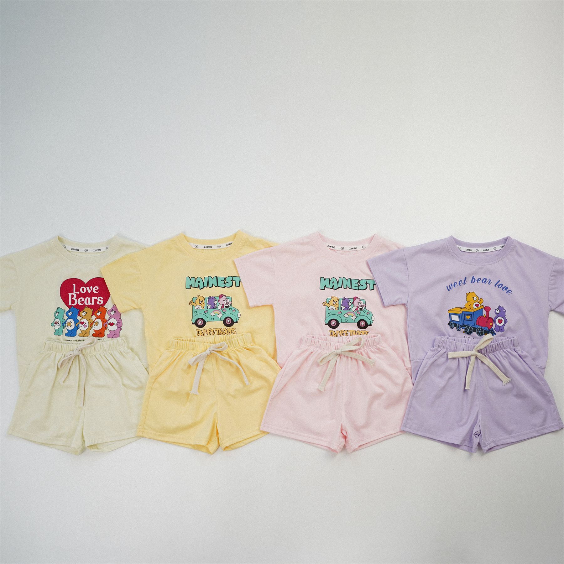 CAREBEARS彩虹小熊印刷男孩女孩寶寶套裝組合