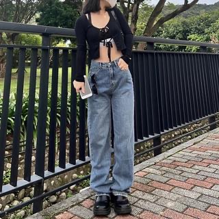 【 𝙐𝙔𝙆 】現貨秒發✨超修身直筒寬深色牛仔褲