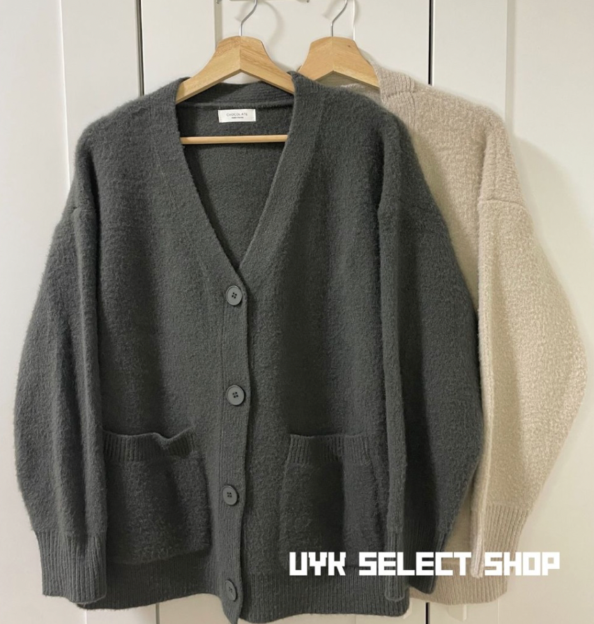【 𝙐𝙔𝙆 】新品預購🇰🇷韓系慵懶風柔軟絨毛針織罩衫外套 （ 3 colors ）