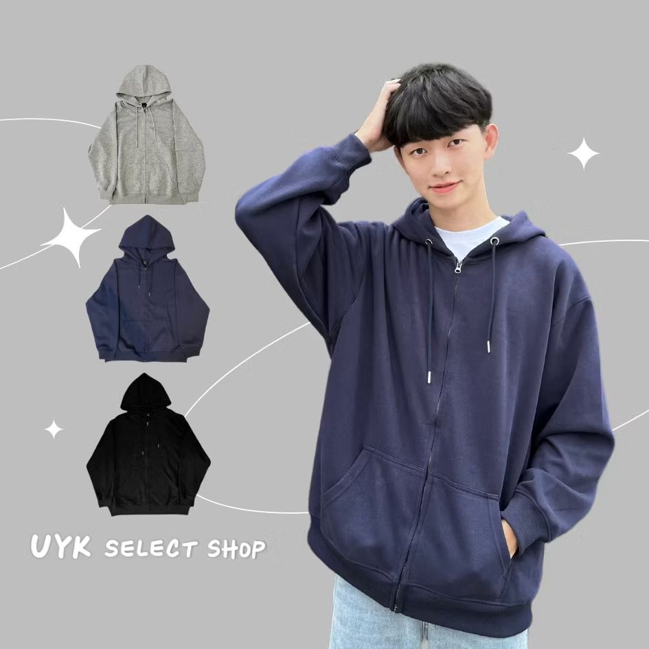 【 𝙐𝙔𝙆 】 人氣推薦款😍素色連帽外套 素色 重磅 休閒外套 外套（男女