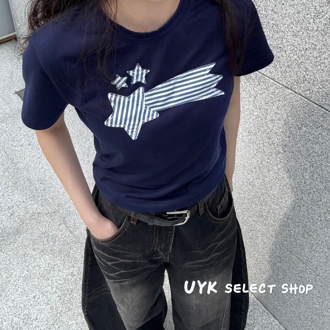 可愛星星休閒修身短t