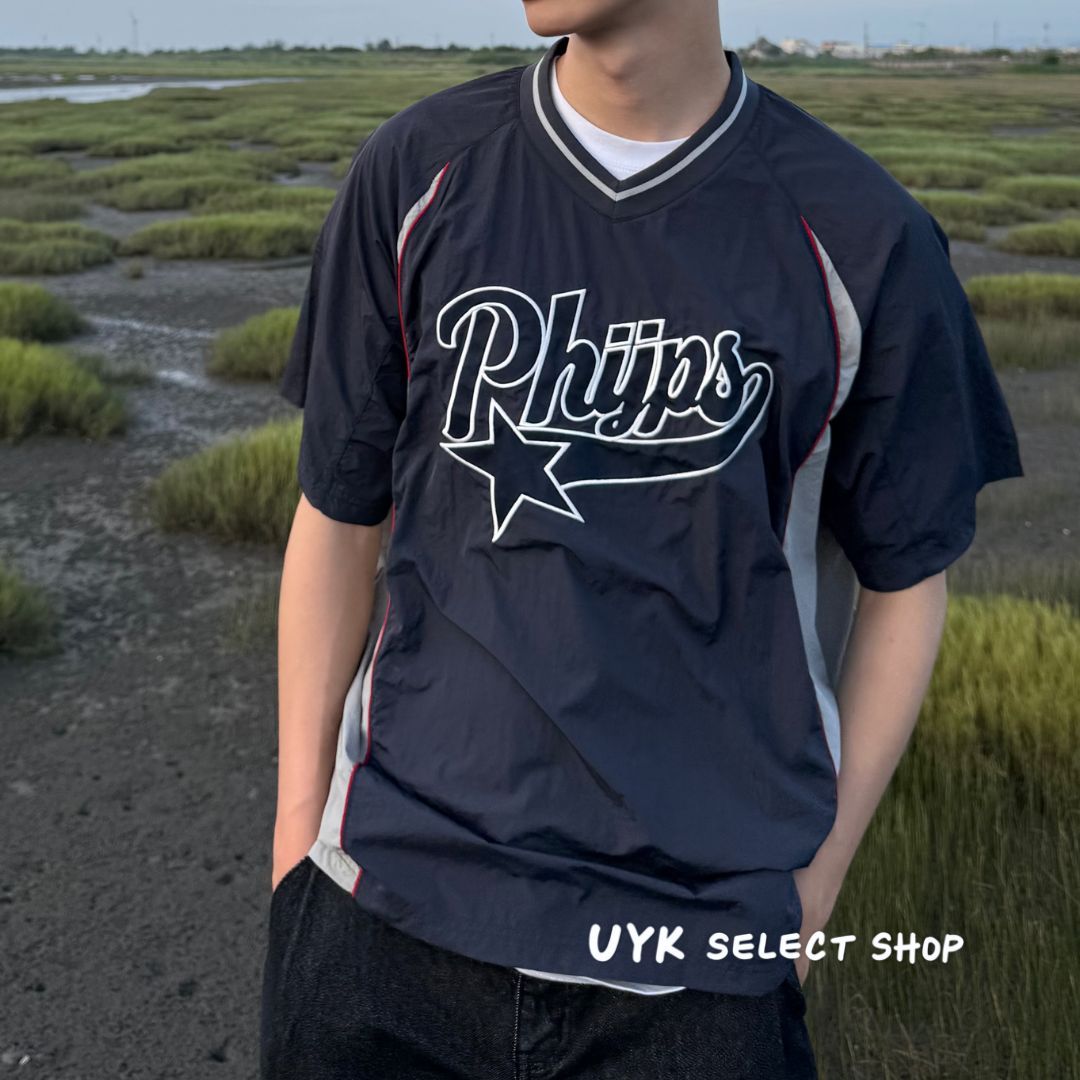 美式古著 球衣風格 超輕薄外搭 短袖 風衣