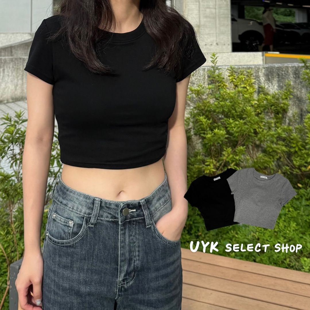 簡約短版修身短上衣 可拆式胸墊 3colors