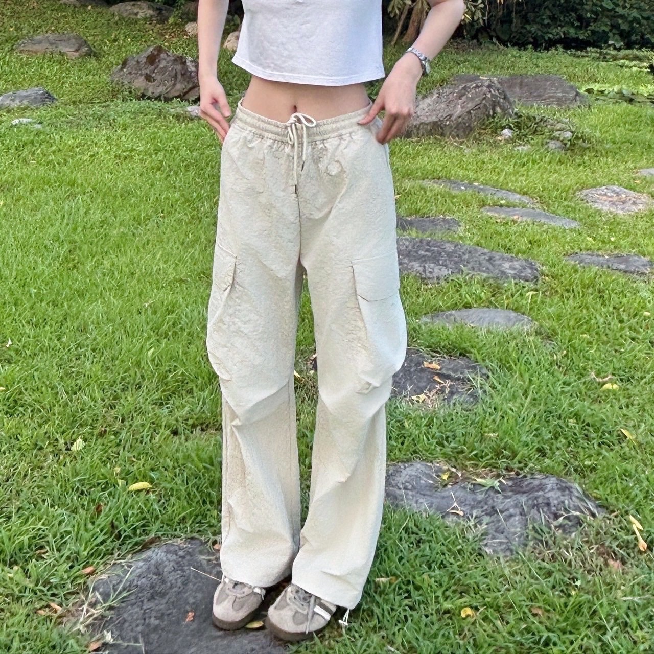 尼龍防水工裝落地褲