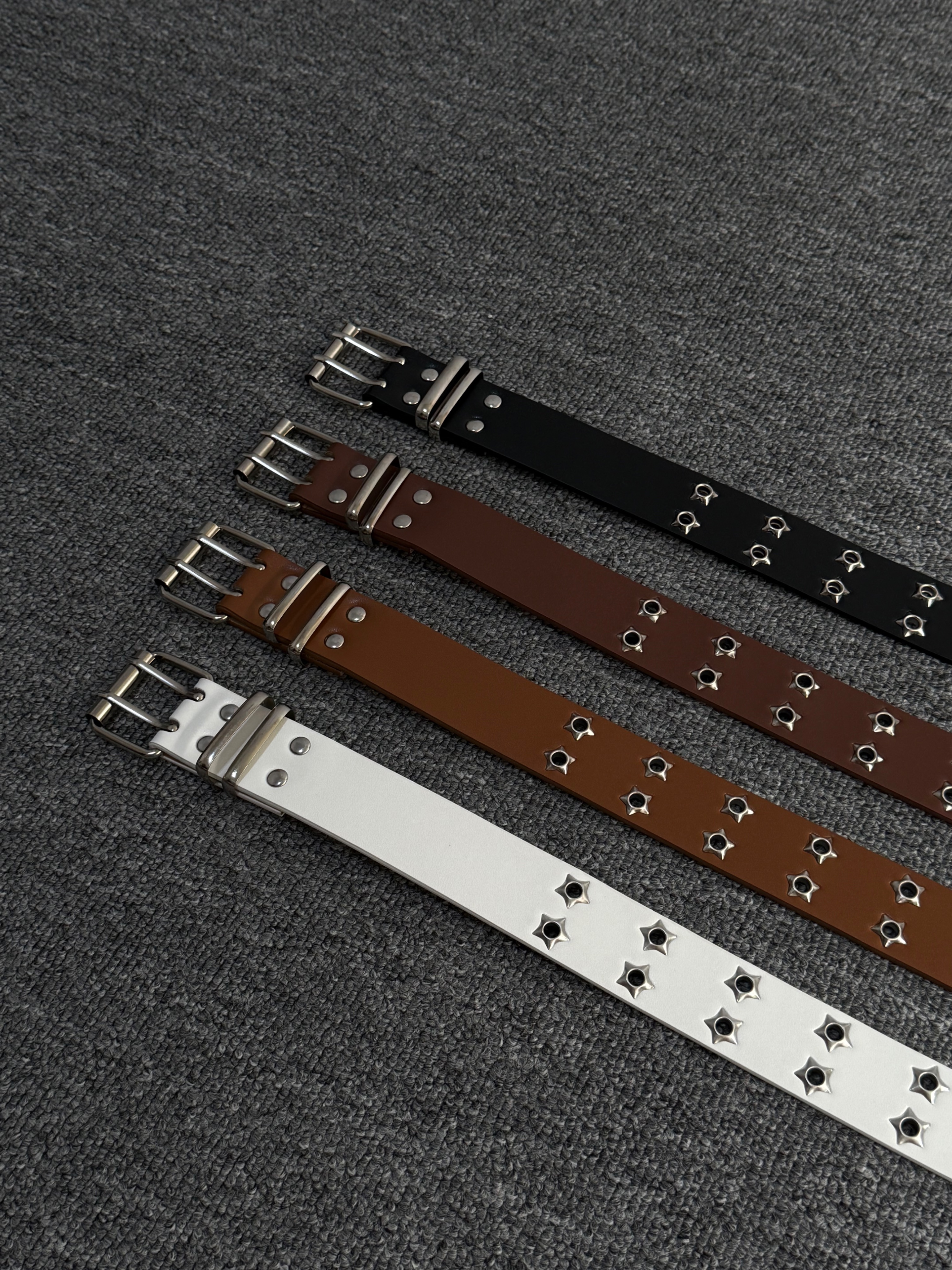 美式復古雙釦皮質皮帶 4colors