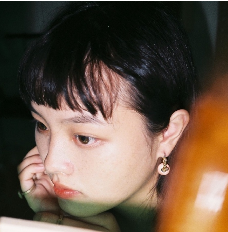 粉色琉璃纏繞紫珠不鏽鋼圈圈耳環 大耳垂 手工 耳環 飾品 復古 耳針（單個販售）