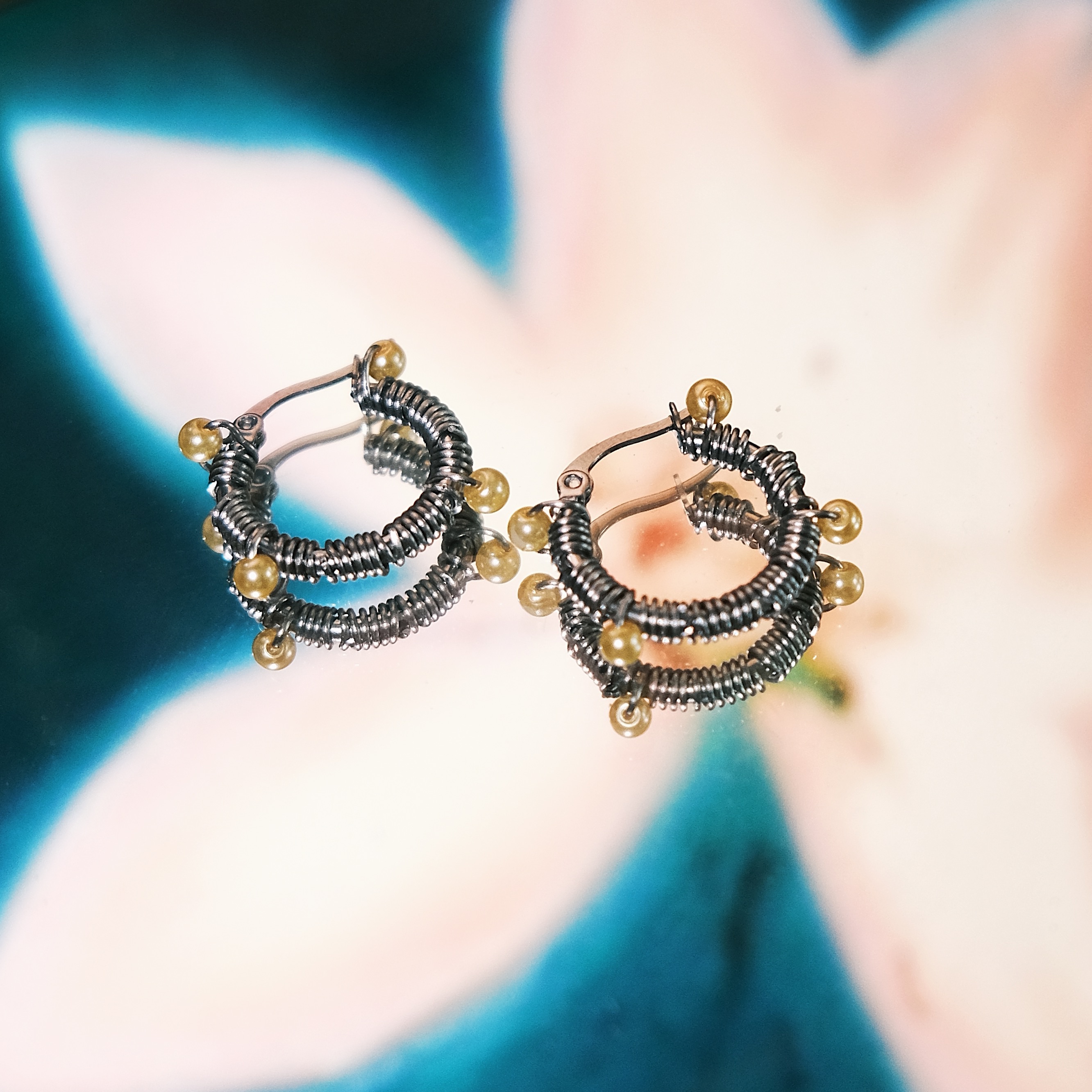 纏繞圈圈不鏽鋼圈圈耳環 大耳垂 手工 耳環 飾品 復古 耳針（單個販售）