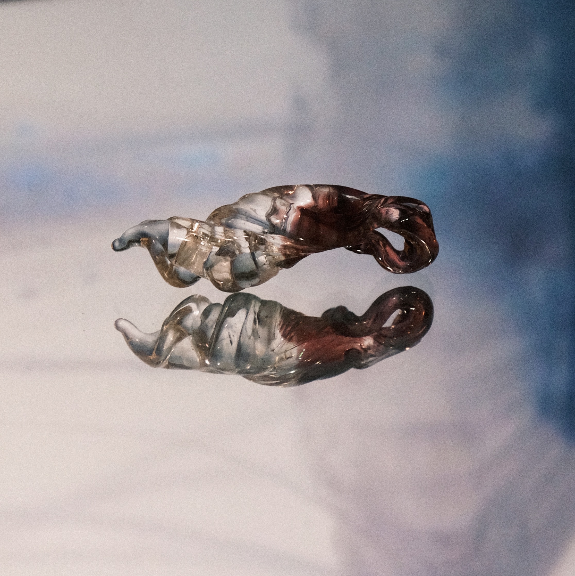 窯烤神奇海螺 （透紫）自製琉璃