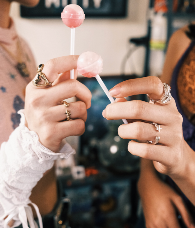 星星知我心-扣了個星戒 活戒圍 925銀 黃酮