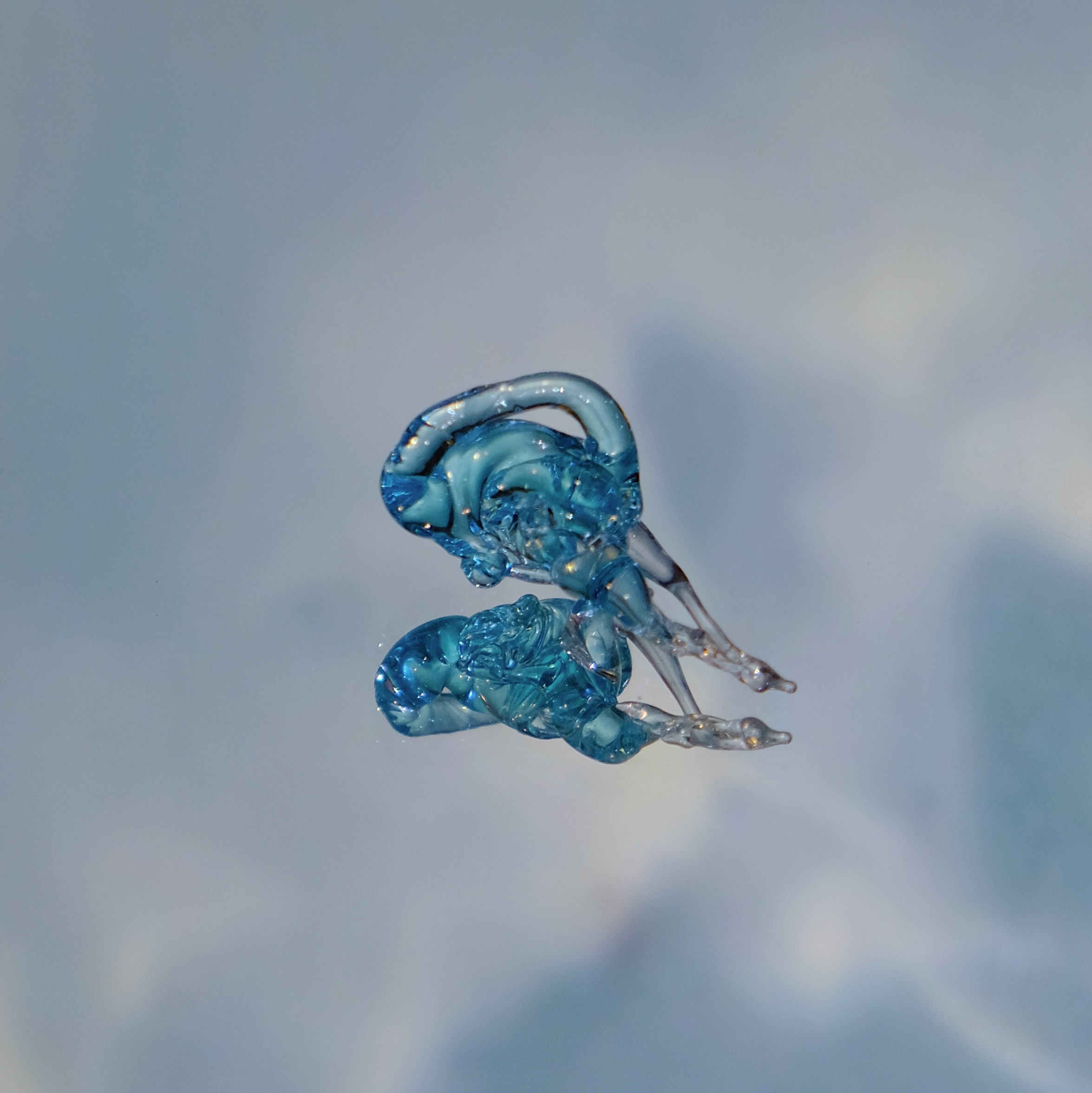 窯烤神奇海螺（水藍） 自製琉璃