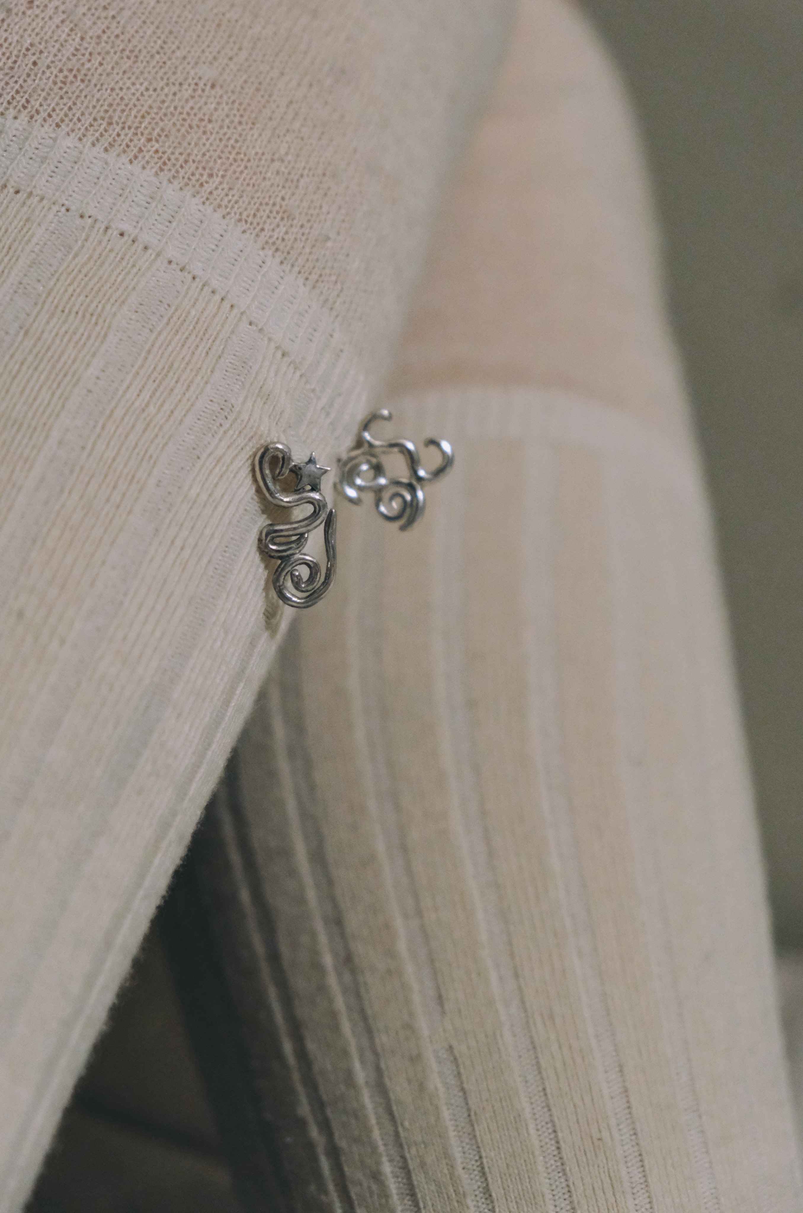 正方形漩渦 迷宮裡的星星 商品整體為925銀/黃銅 單個販售