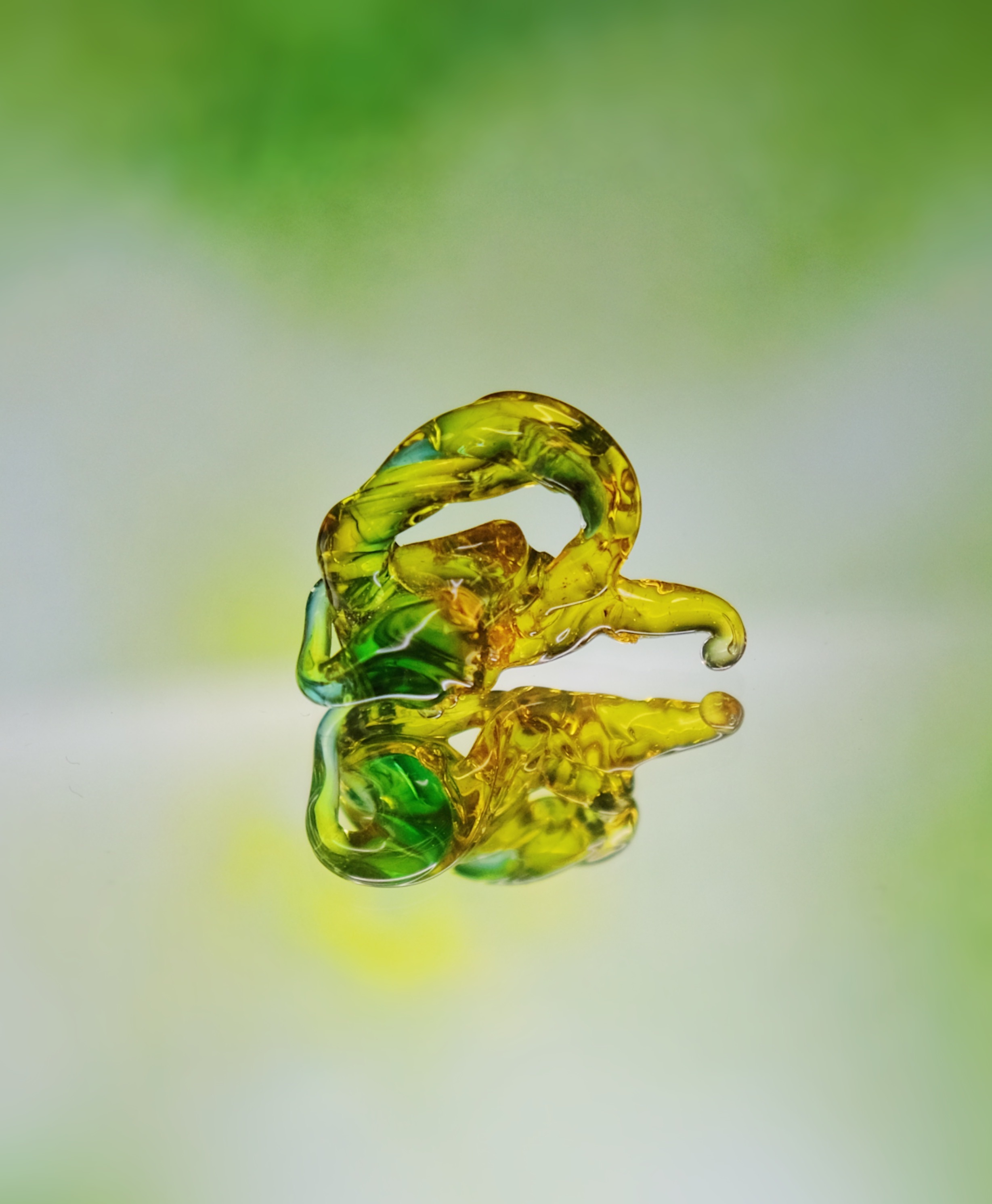 透綠黃燒製琉璃項鍊