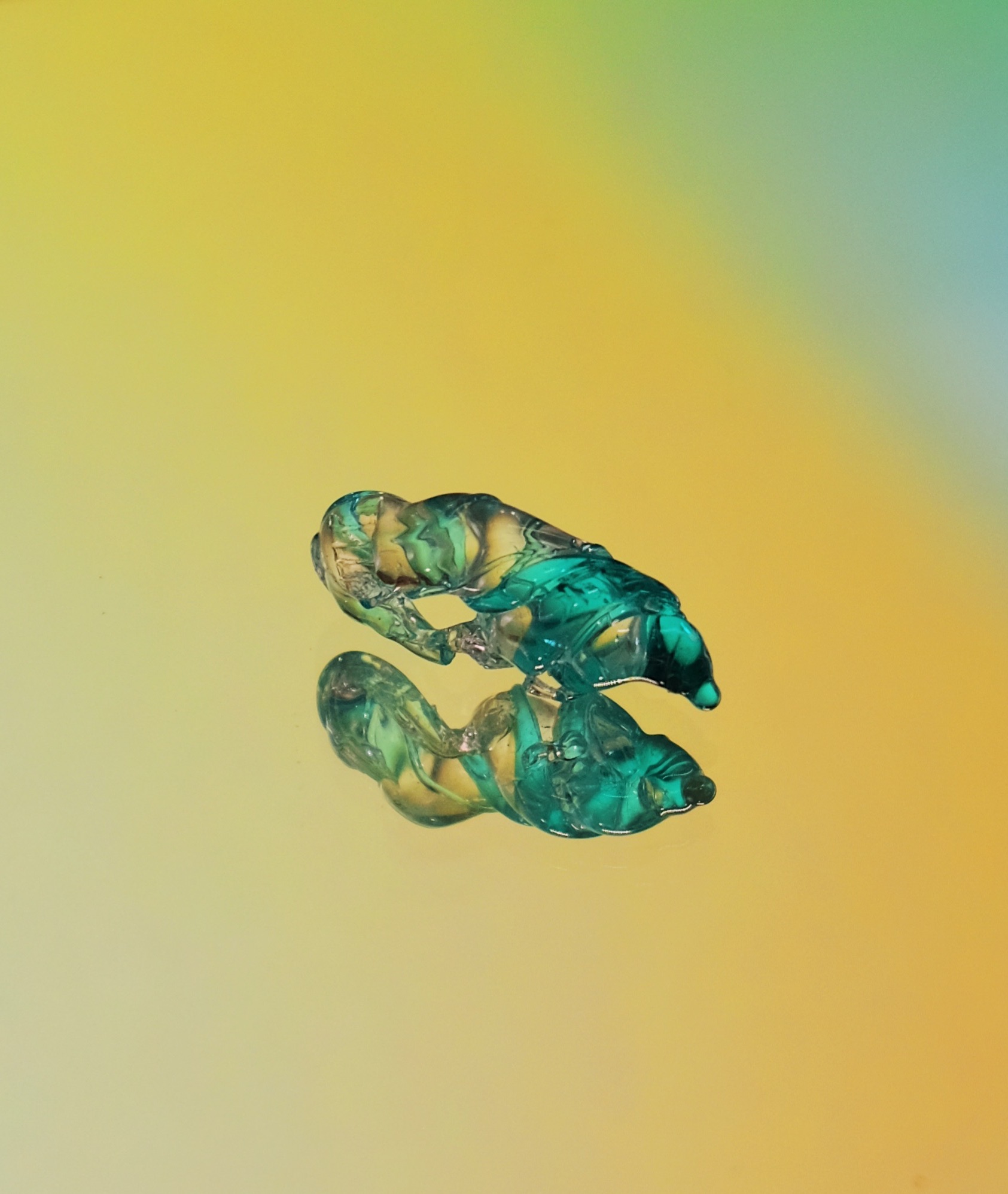 透綠藍燒製琉璃項鍊