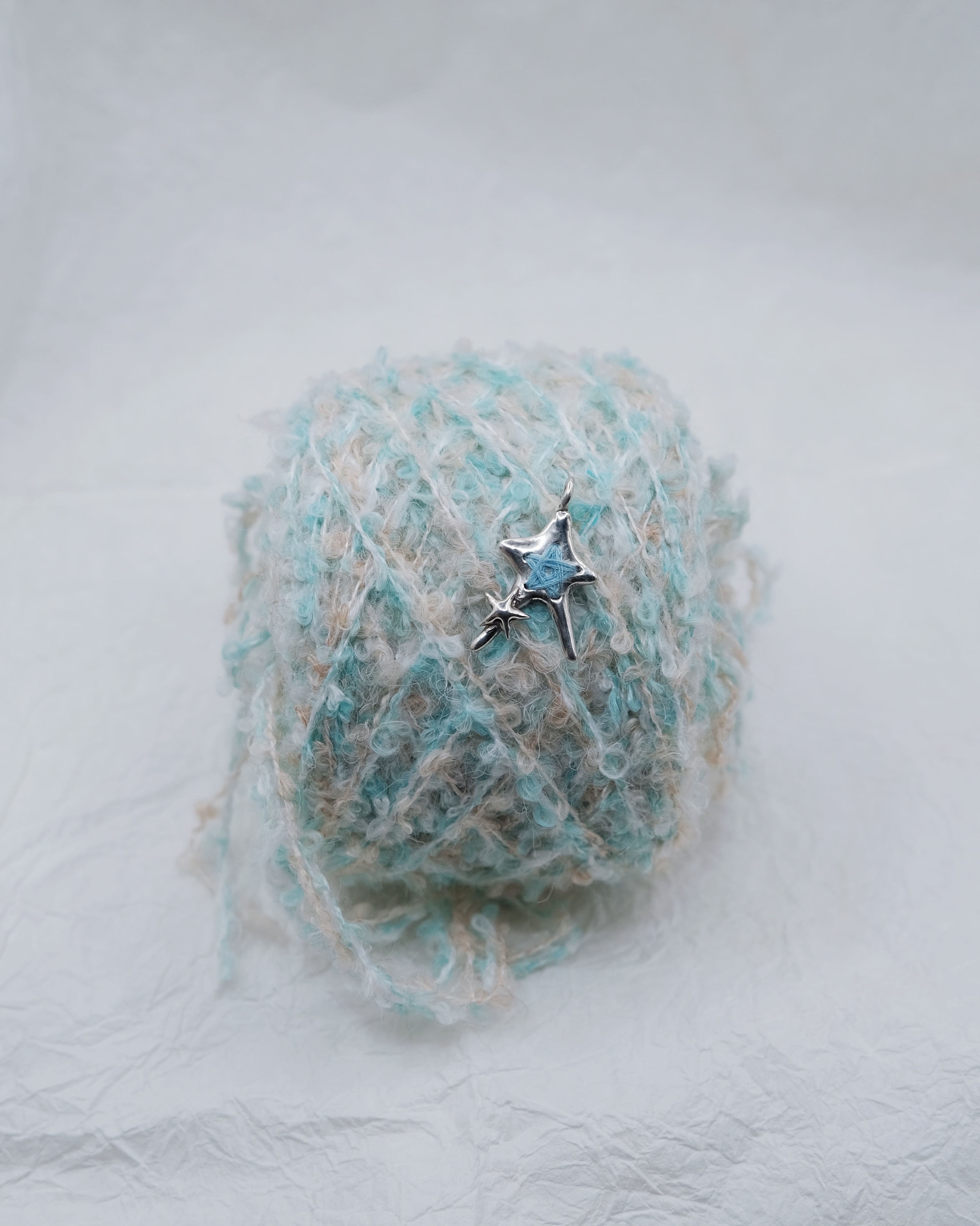 刺繡三星 『商品材質 毛線 針線 黃銅 925銀 純不銹鋼鏈條  』