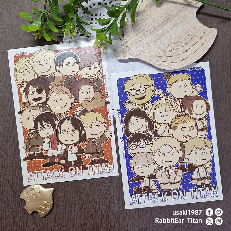 【現貨】【進擊的巨人】馬雷組跟帕島組 史努比paro 明信片