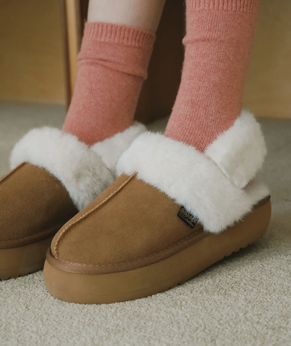 ROCKFISH 可拆式毛毛涼鞋拖鞋 CLOUDY FLATFORM FUR SLINGBACKS