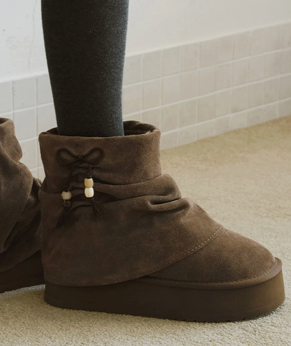 ROCKFISH 短/襪套雪靴 蝴蝶結款 GATHERED MAXI FOLDED BOOTS SHORT