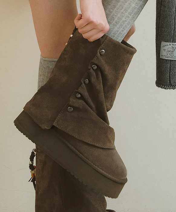 ROCKFISH 長/襪套雪靴 鉚釘款 STUD MAXI FOLDED BOOTS MIDDLE