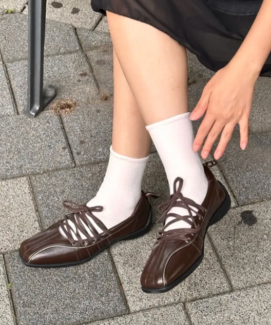 ROCKFISH 芭蕾舞鞋/亮面皮革款 BLISS LACEUP SNEAKERS V2 - 5 colors