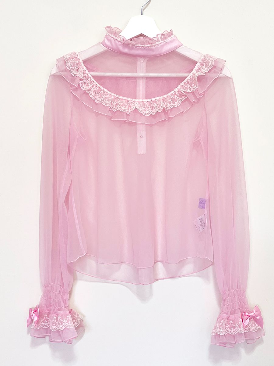 新古品 日本製 Angelic Pretty Sweet Tulle Cutsew 缺胸前蝴蝶結