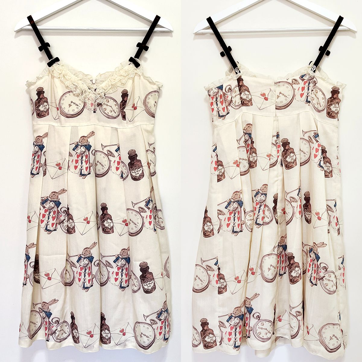 二手 日本製 Emily Temple cute Wonderland Print Sleeveless OP