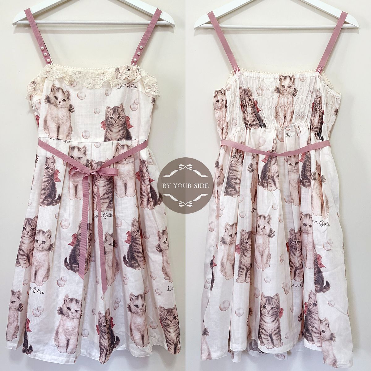 二手 日本製 Leur Getter Feminine Cat Camisole OP 白色