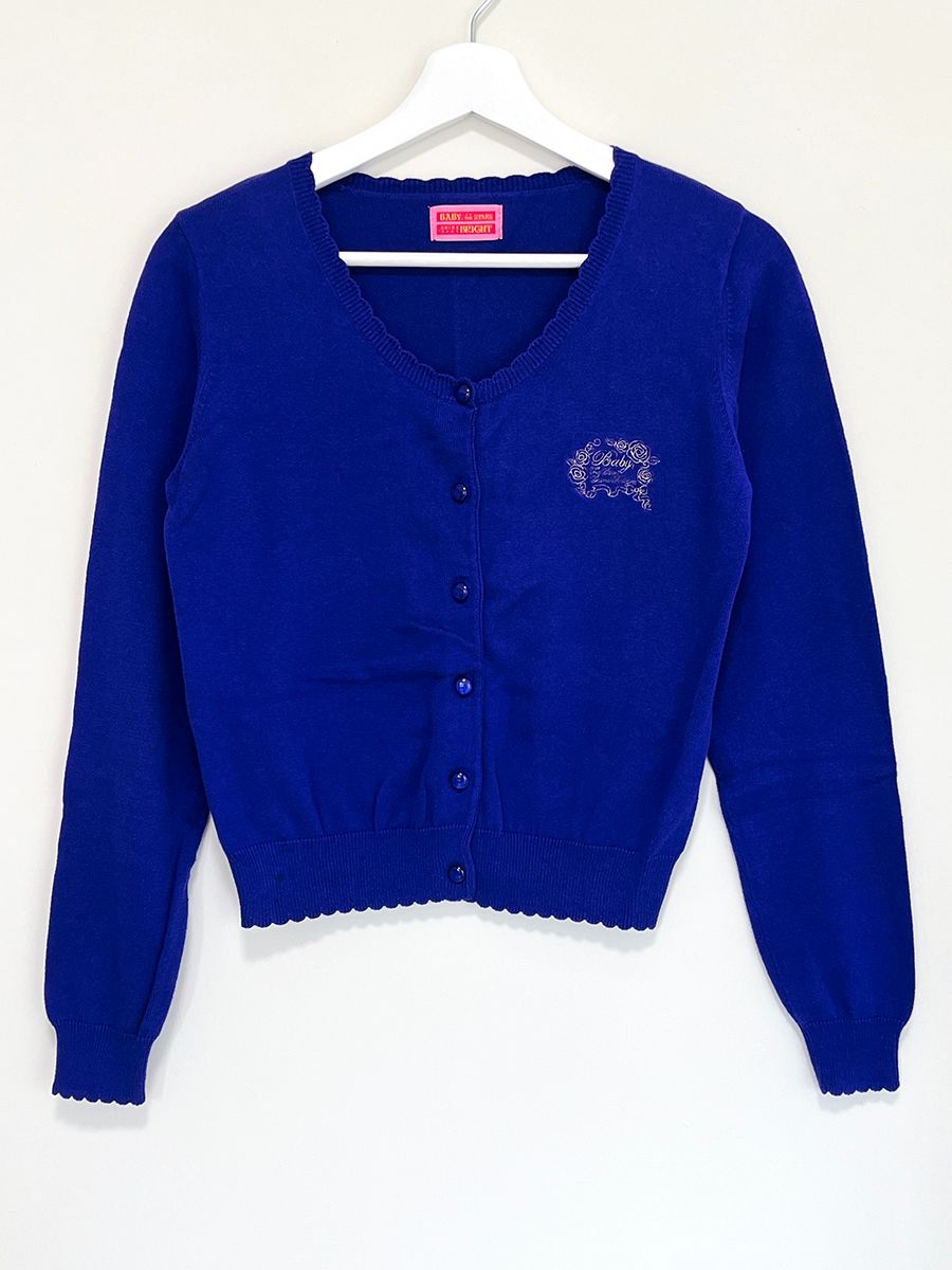 二手 BABY School Cardigan 寶藍色純棉針織開衫