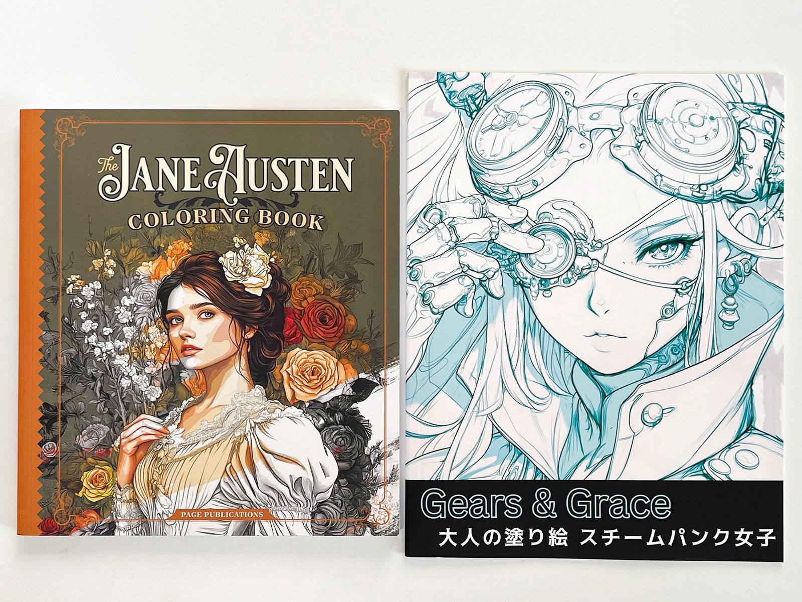 著色本合售《The Jane Austen Coloring Book》+《Gears ＆ Grace 蒸汽龐克女子》