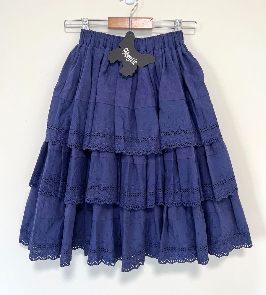 新古品 日本 Sheglit Flower Bouquet Lace Skirt
