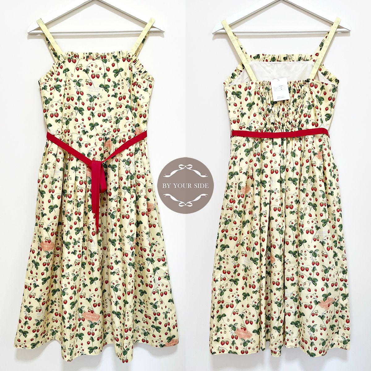 新古品 日本製 Melody BasKet Strawberry Garden Petit Frill JSK 黃色