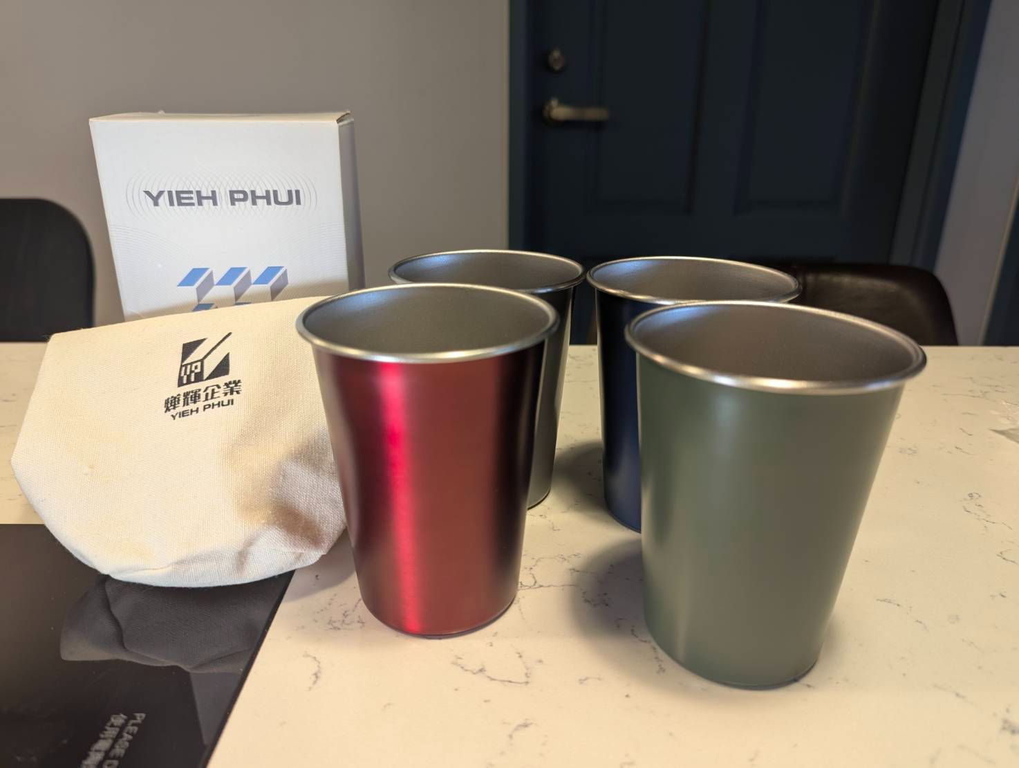 304不銹鋼極輕露營杯四入組不鏽鋼杯露營杯-燁輝股東會紀念品