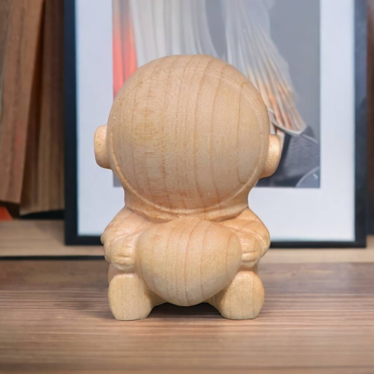 愛心太空人 宇航員 實木雕刻 太空人擺件 太空人公仔 可愛公仔 可愛模型 太空人模型 太空人景品 太空人雕像