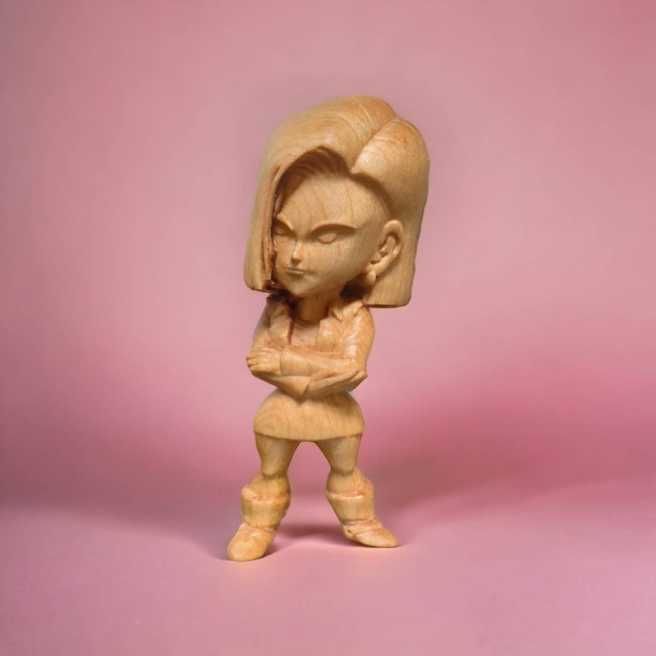 七龍珠 人造人18號 實木雕刻 七龍珠公仔 七龍珠玩具 七龍珠擺件 七龍珠景品 七龍珠一番賞 人造人18號公仔 女孩模型