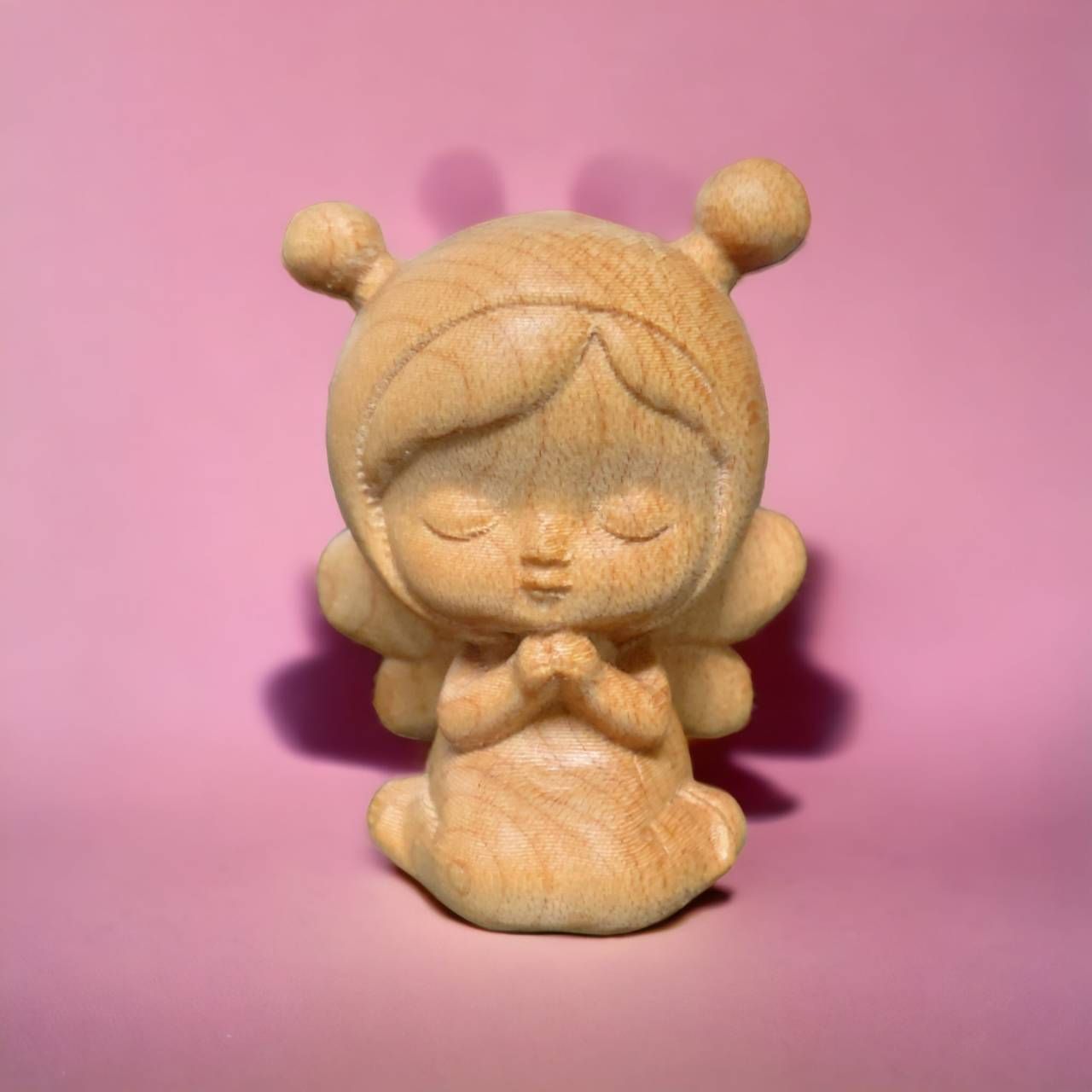 小精靈 實木雕刻 可愛公仔 可愛模型 節日禮物 精靈公仔 天使模型