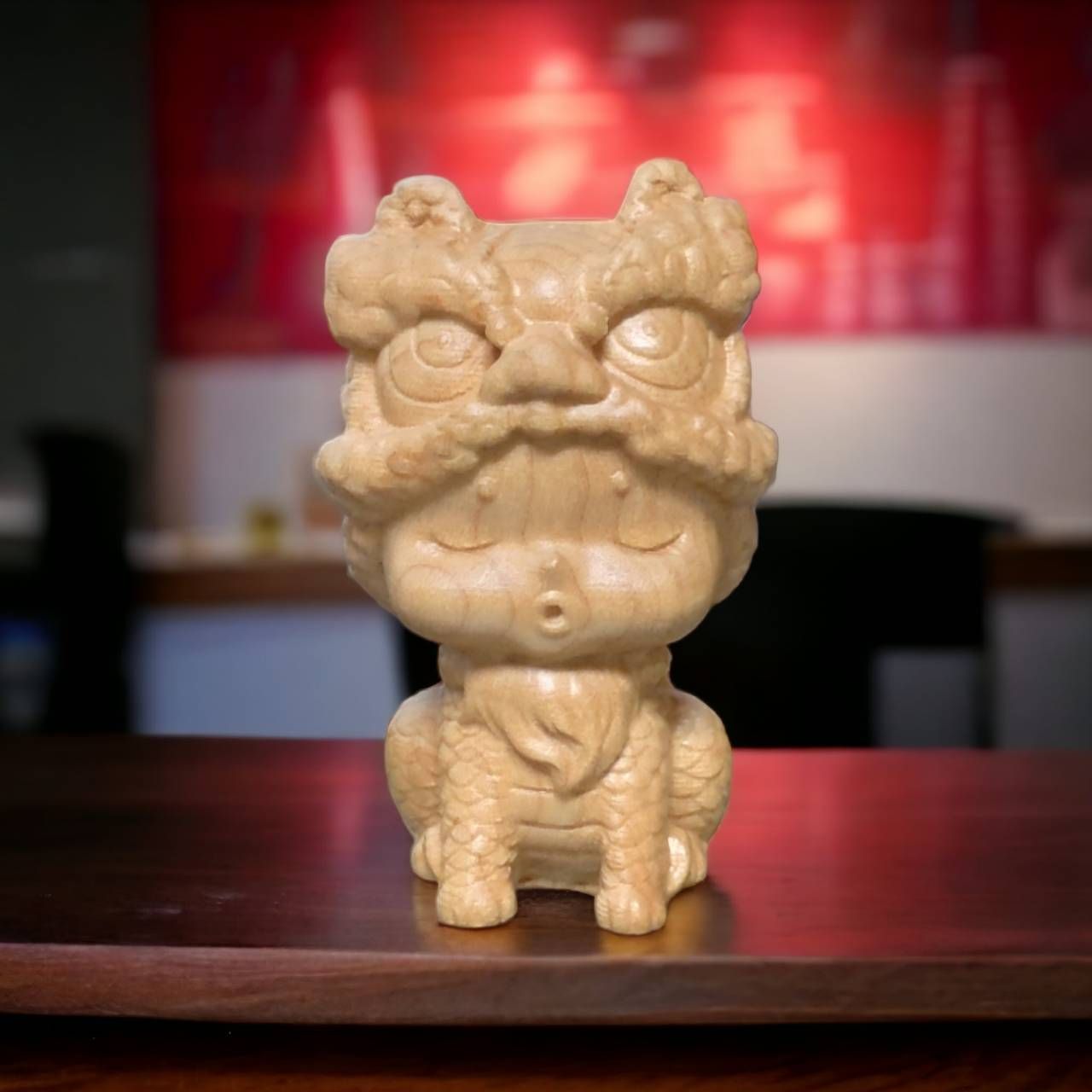 麒麟神獸寶寶 實木雕刻 神獸公仔 麒麟木雕 麒麟公仔 模型神尊 廟會模型神尊 模型神像 神明公仔 神獸木雕