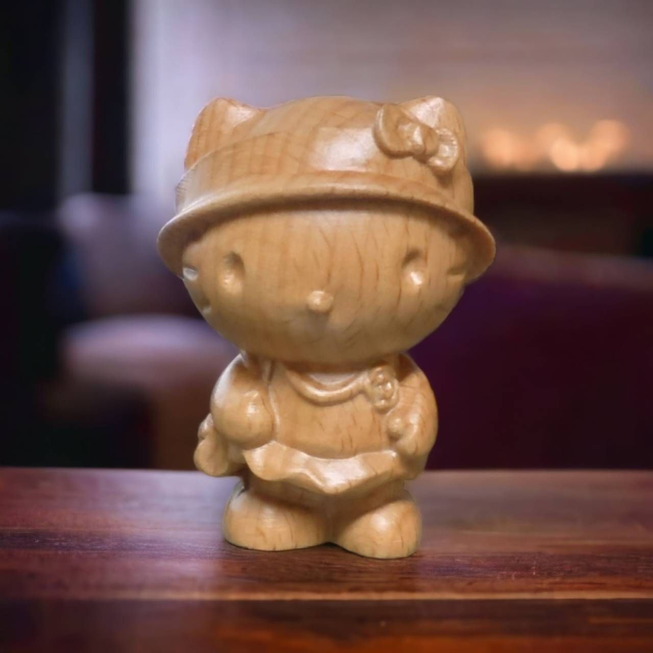 hello Kitty 實木雕刻 kitty公仔 kt公仔 凱蒂貓公仔 kitty景品 kitty擺件 kitty擺飾