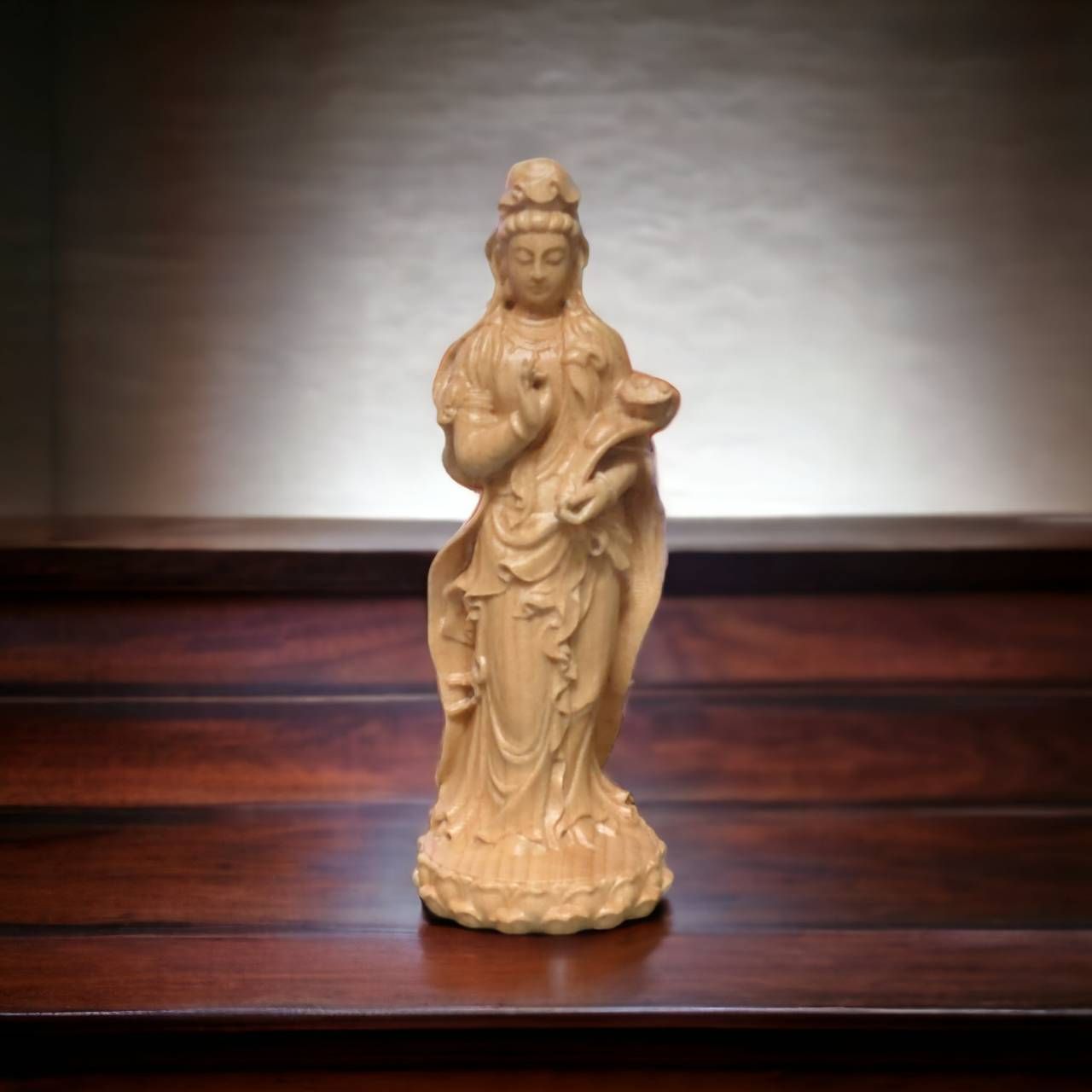 如意觀音站披風 實木雕刻 觀音木雕 觀世音菩薩 觀音菩薩 觀音佛像 觀音佛祖 廟會模型神尊 模型神像 模型神尊 神明公仔