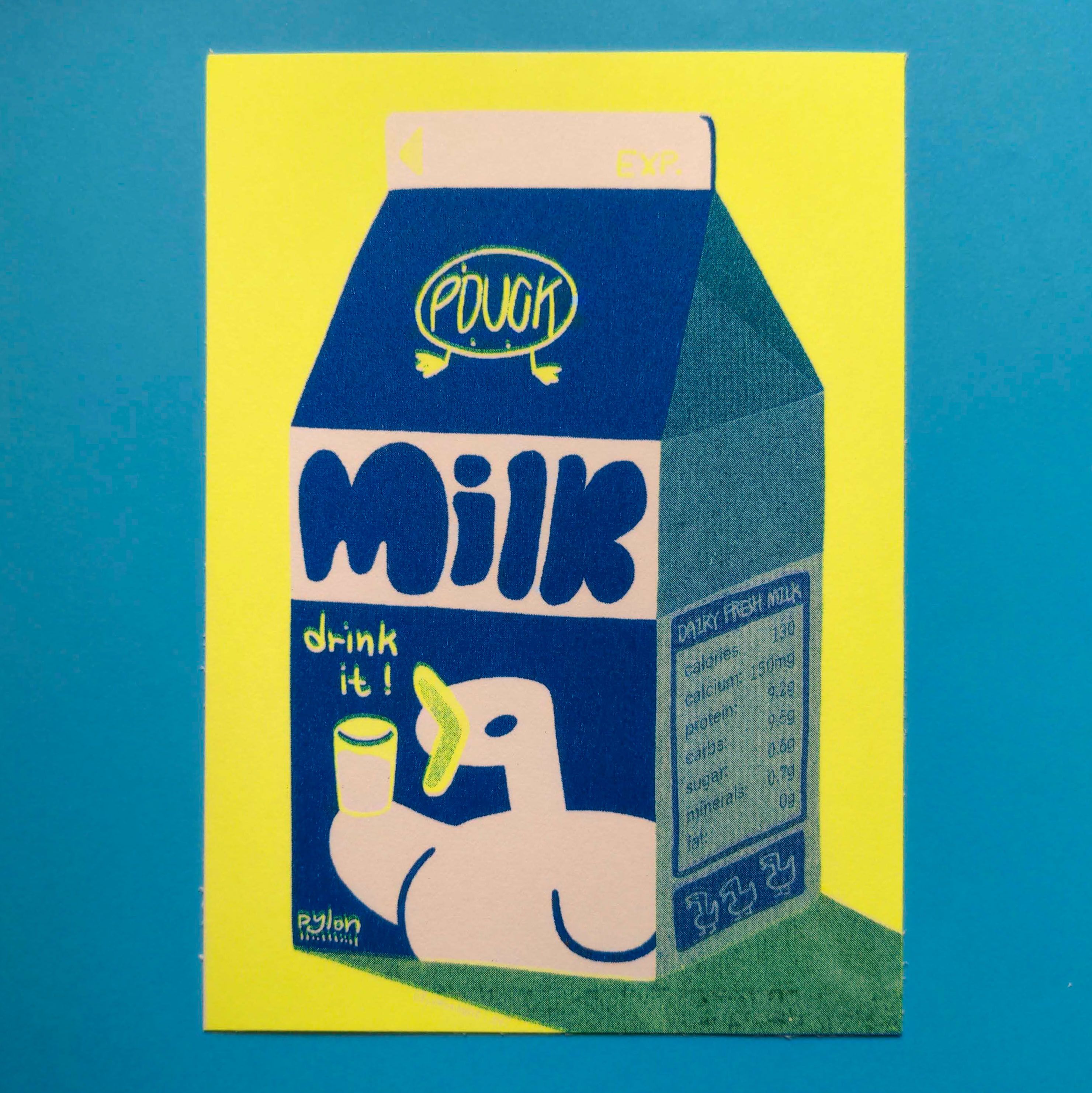 【P’duckBrother】 Milk riso明信片