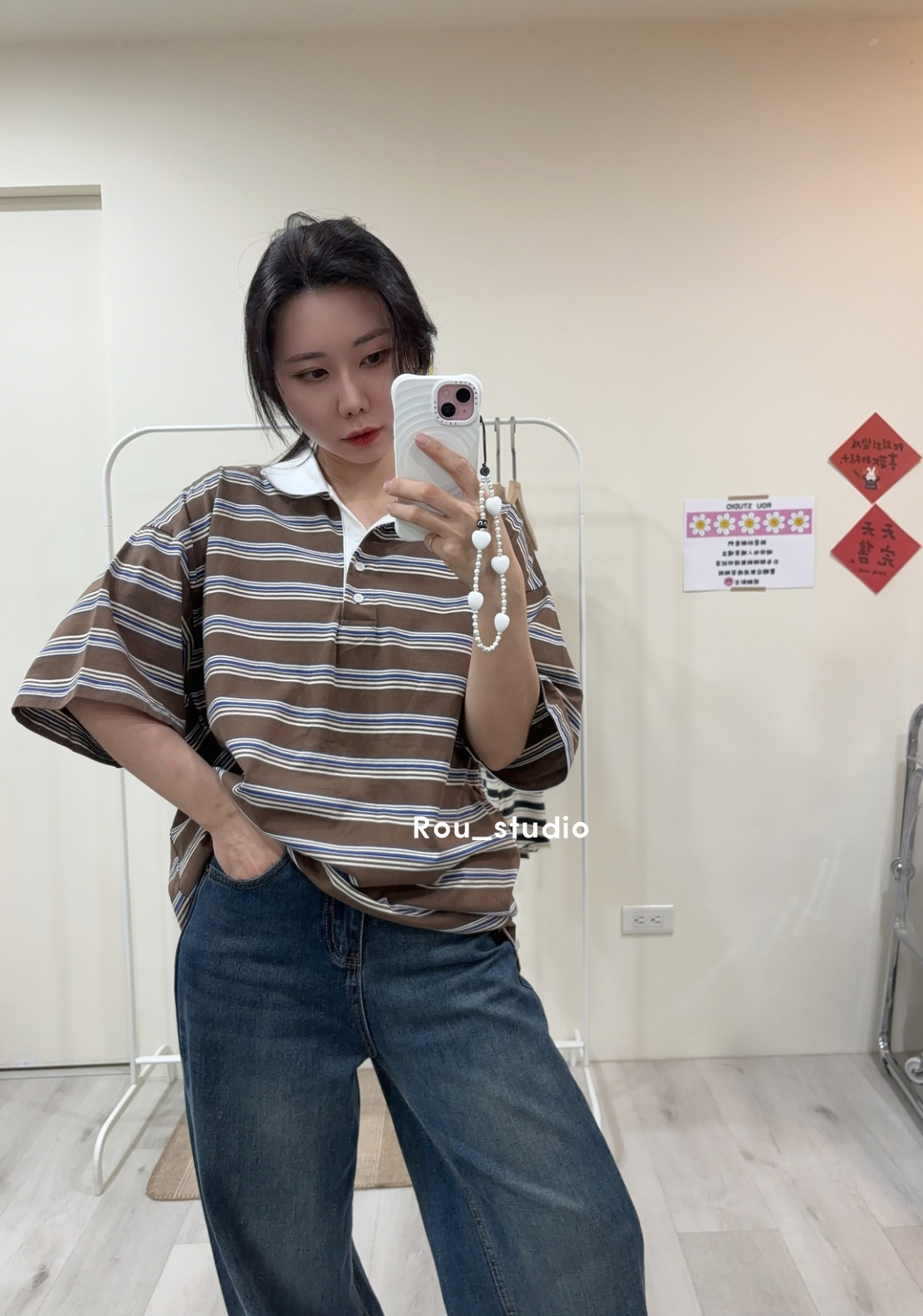 韓系感條紋Tee