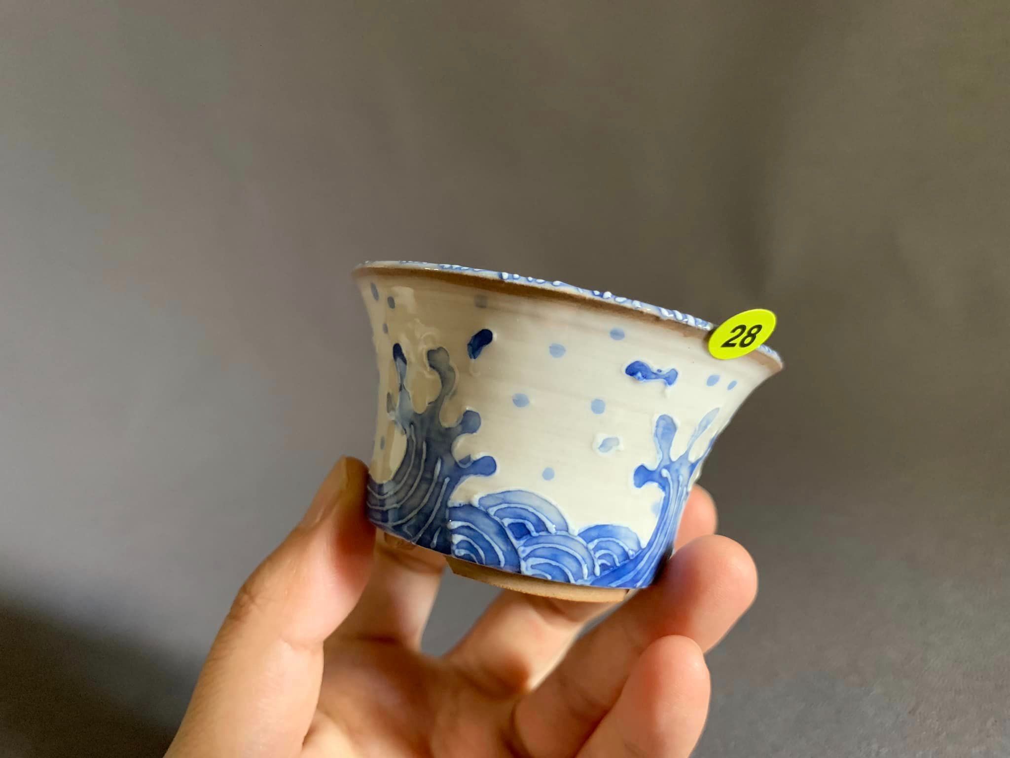 手繪釉下浮彩-海浪紋🌊