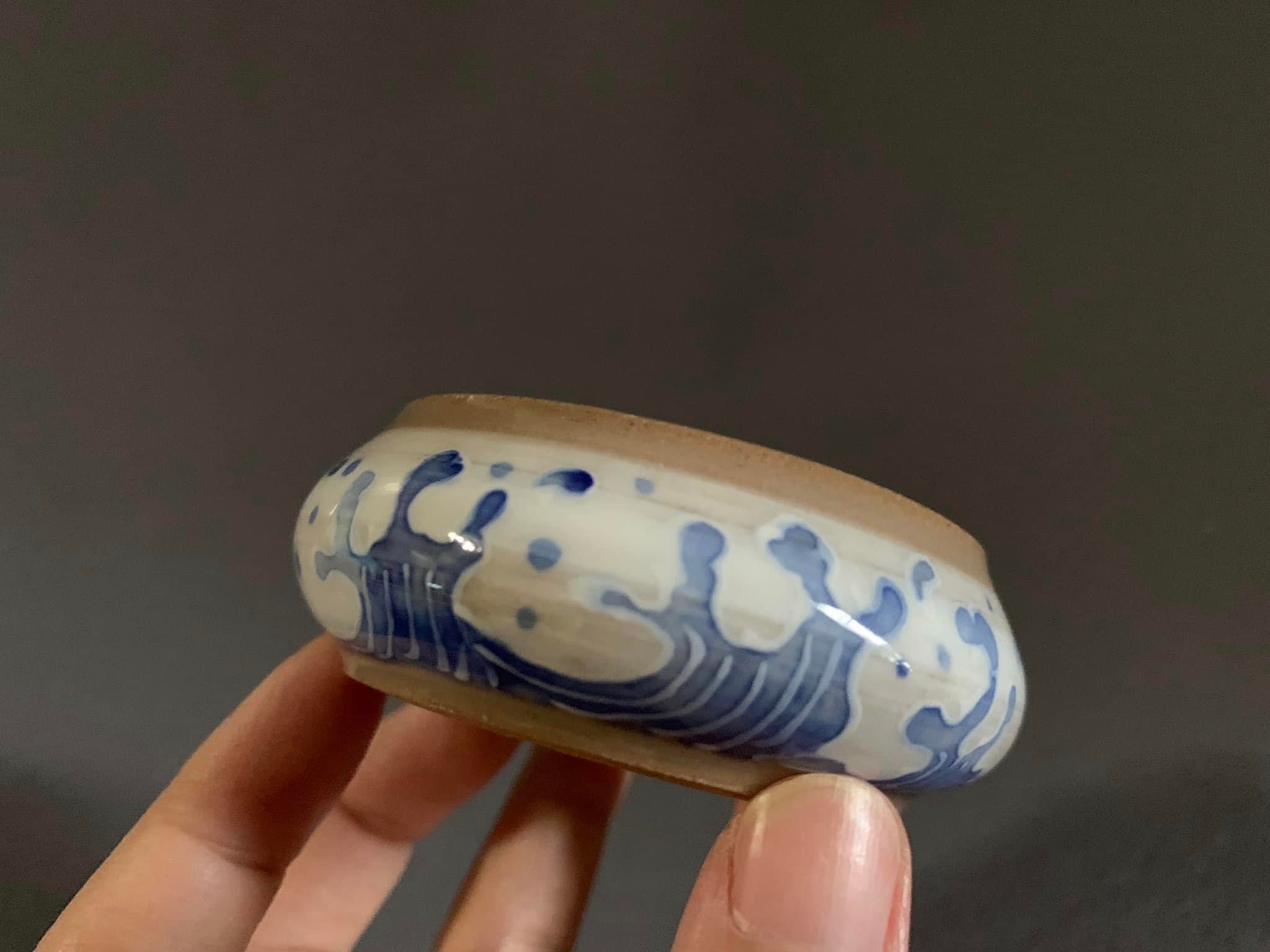 釉下浮彩-海浪紋🌊  圓缽