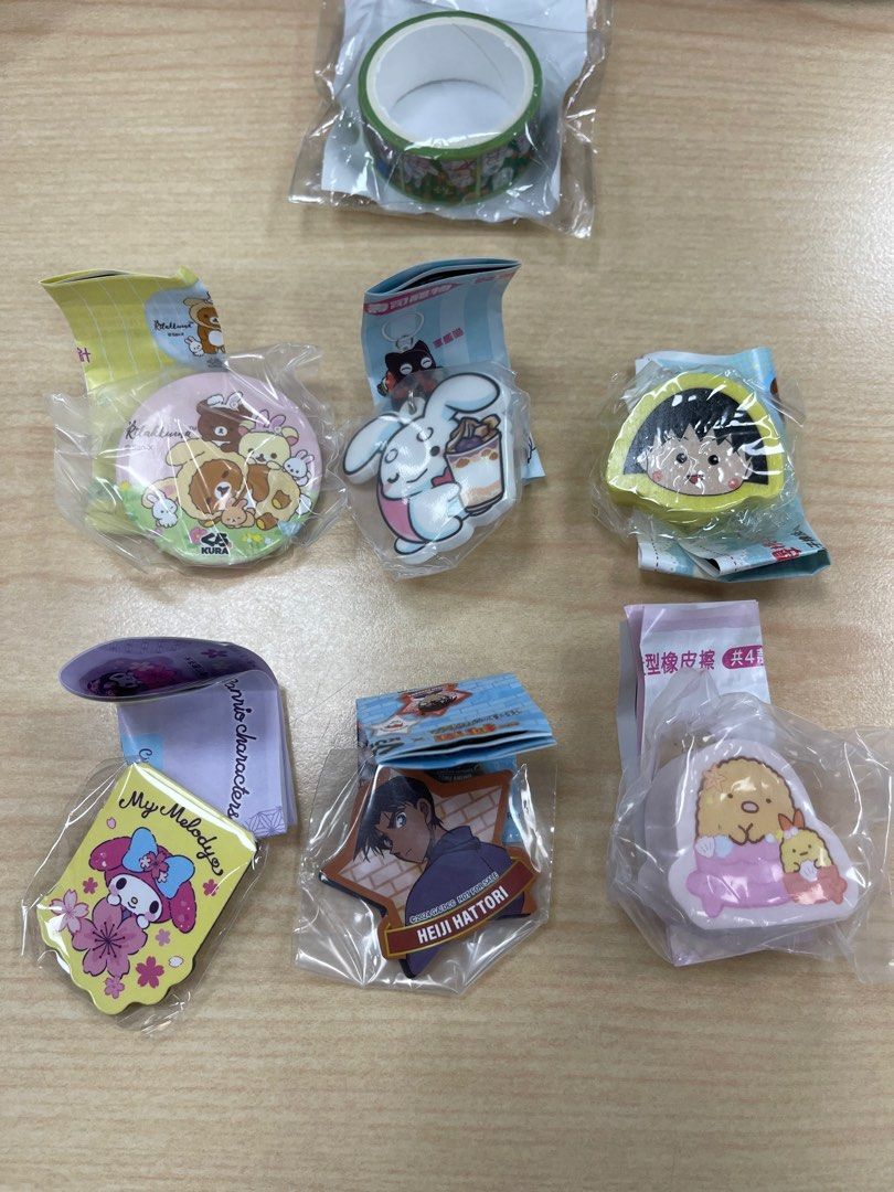 藏壽司扭蛋玩具*6+壽司郎膠帶