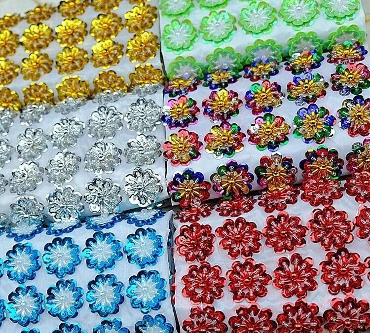 亮片花 舞蹈頭飾片花  演出服裝 手工珠片花 阿美族 DIY配件 亮片花朵