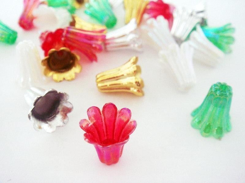 塑膠花帽 花蓋 流蘇蓋 喇叭花托