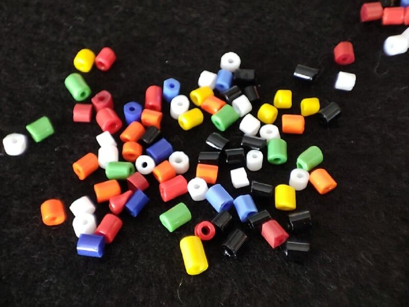 角珠 管珠 大顆原住民珠 陶瓷珠 混色 7*7mm 串珠材料